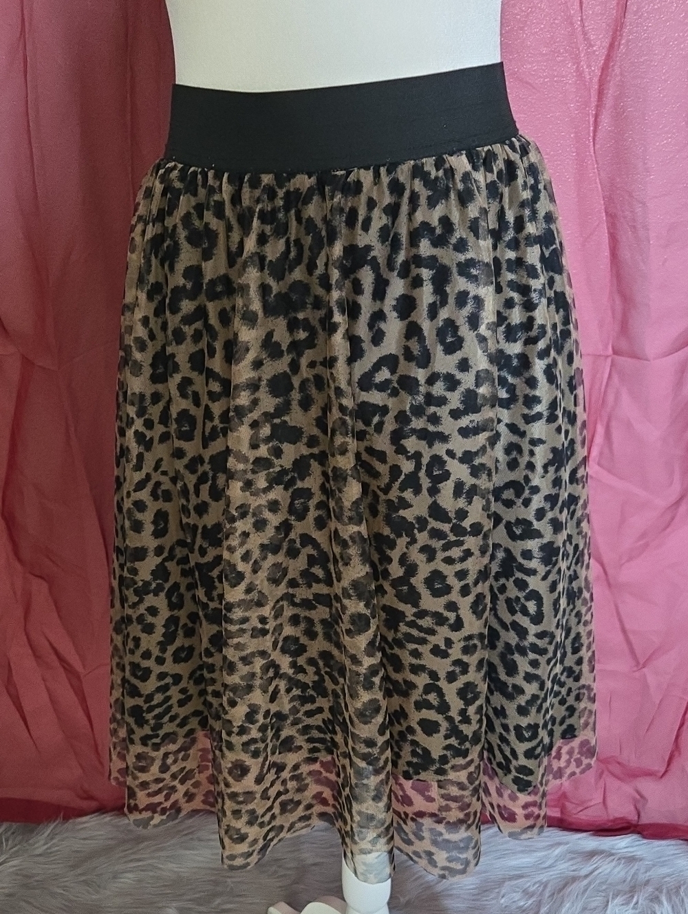 torrid Leopard-Print Circle Skirt with Black Waistband
